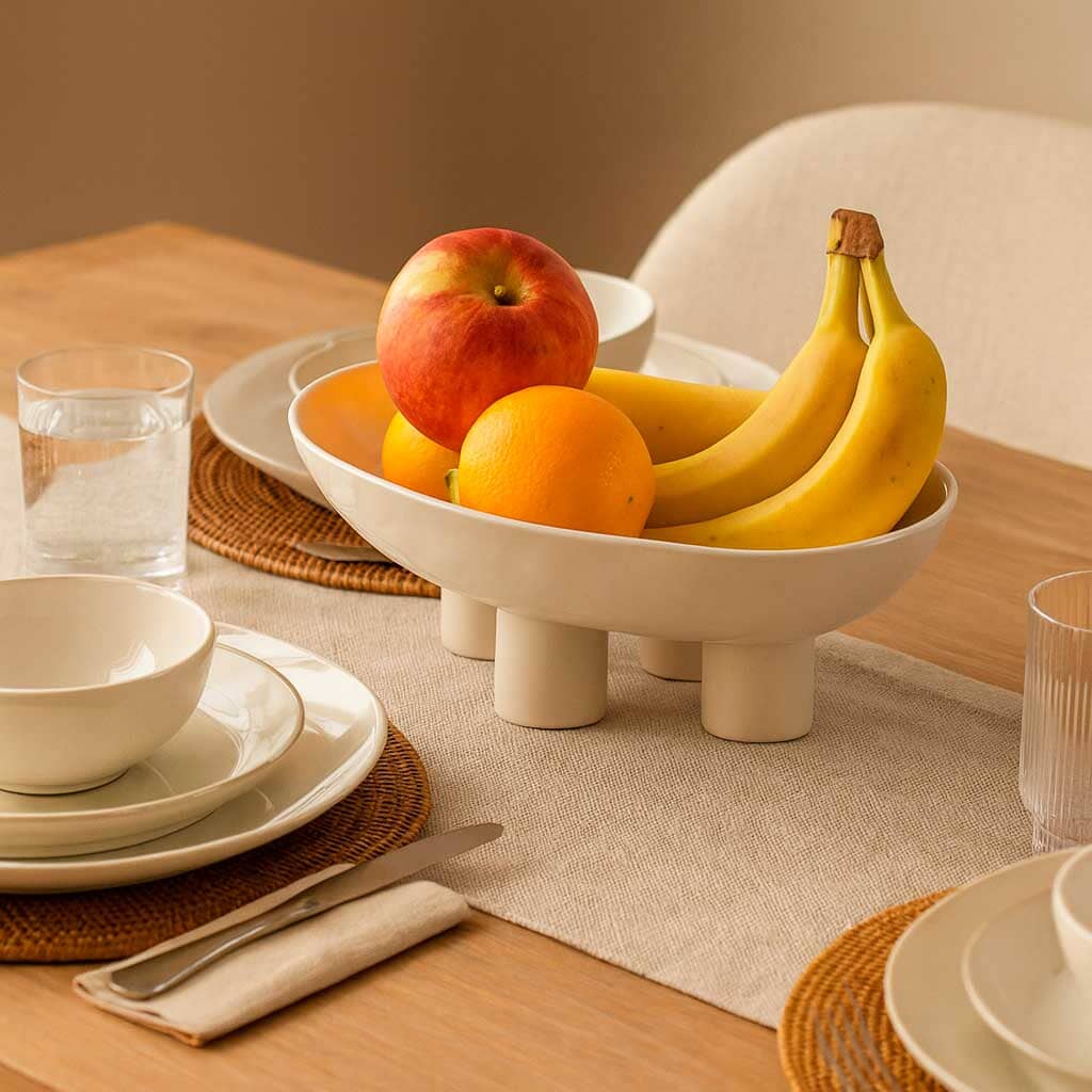 Fruteira de Cerâmica com Pés Elevados Fruteira de Cerâmica com Pés Elevados Doca 