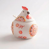 Porta Temperos de Cerâmica em Formato de Galinha Porta Temperos de Cerâmica em Formato de Galinha Doca Vermelho 