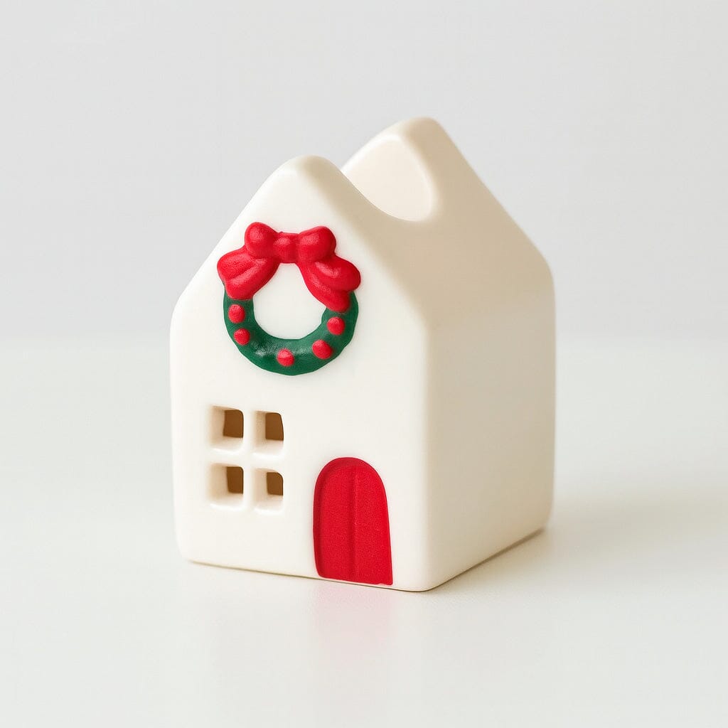 Porta Vela de Cerâmica Casinha Natalina Porta Vela de Cerâmica Casinha Natalina Doca 1 