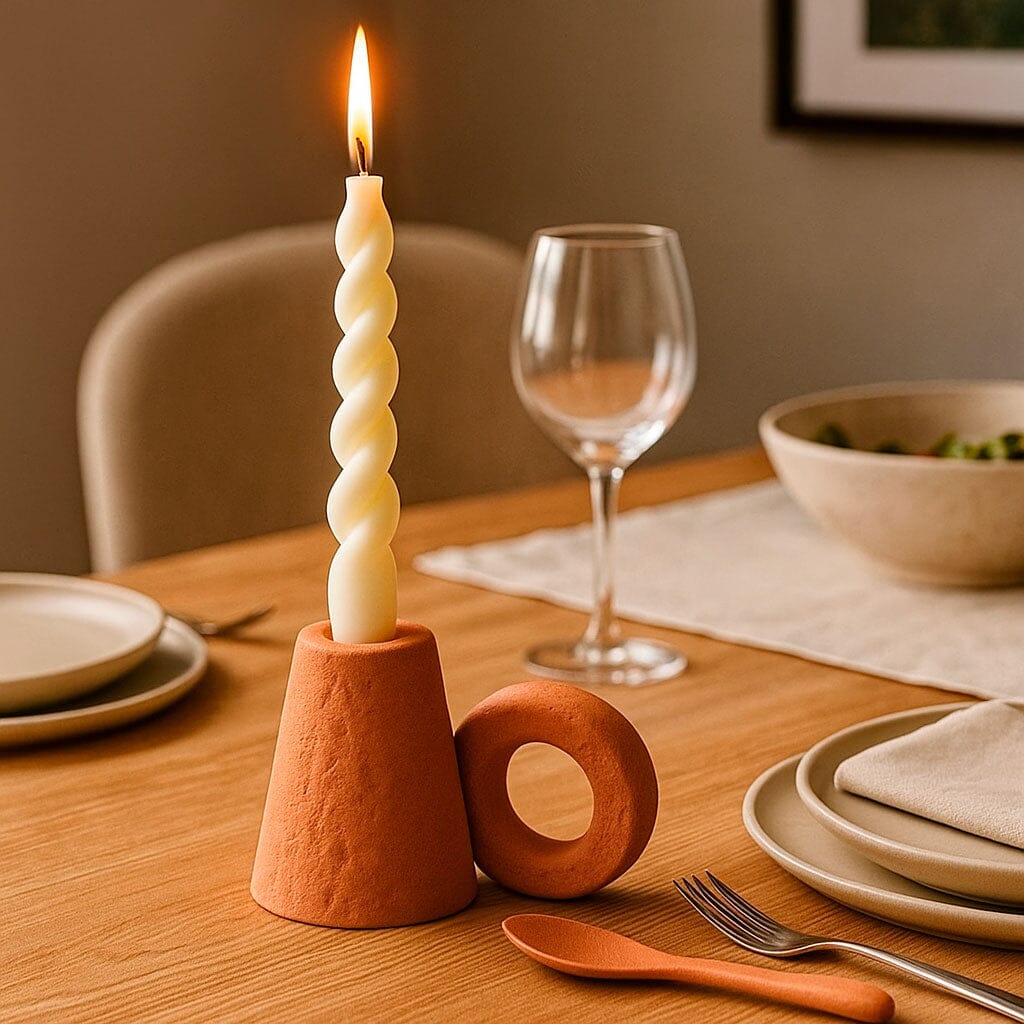 Porta Velas de Cerâmica com Design Escultórico Porta Velas de Cerâmica com Design Escultórico Doca 