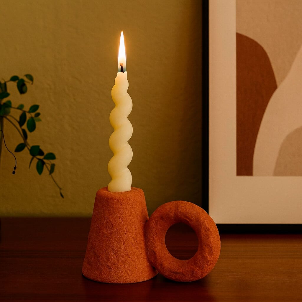 Porta Velas de Cerâmica com Design Escultórico Porta Velas de Cerâmica com Design Escultórico Doca 