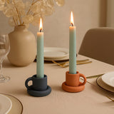 Porta-Velas de Cerâmica em Formato de Xícara Decorativa Porta-Velas de Cerâmica em Formato de Xícara Decorativa Doca 