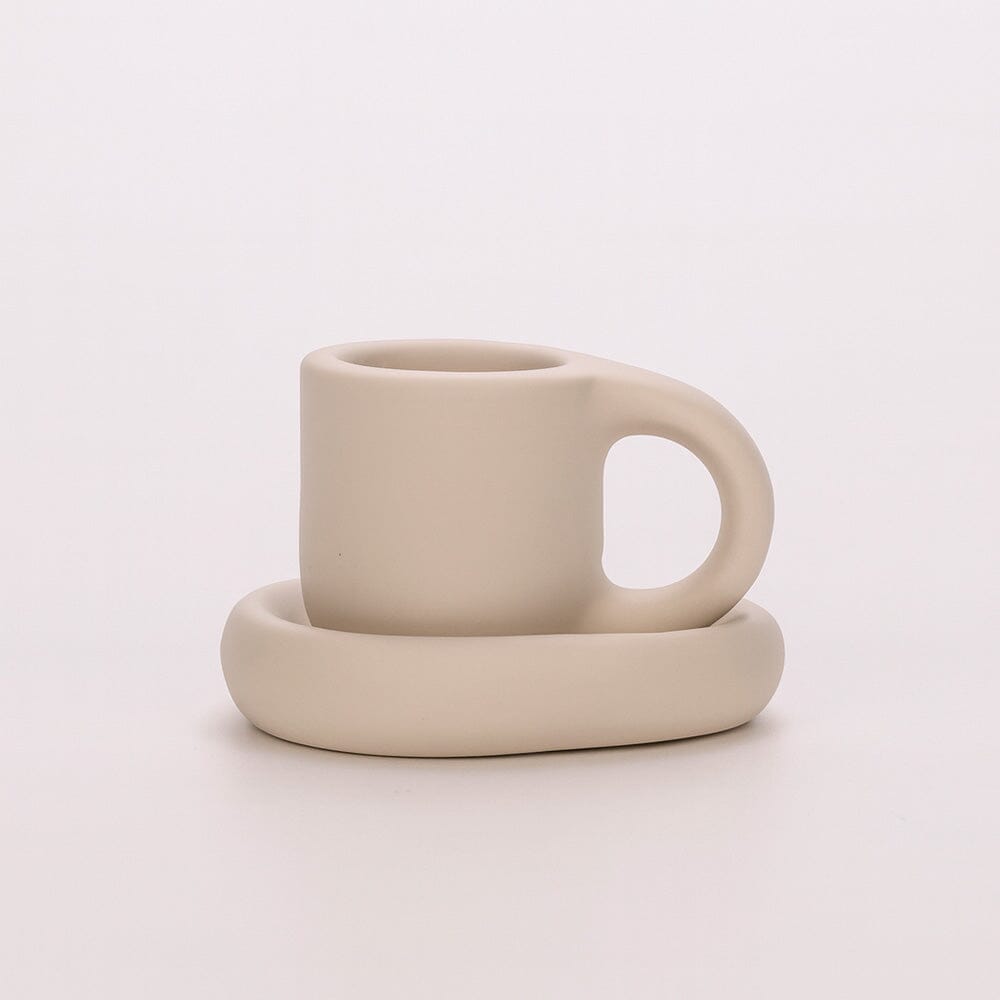 Porta-Velas de Cerâmica em Formato de Xícara Decorativa Porta-Velas de Cerâmica em Formato de Xícara Decorativa Doca Branco 