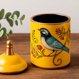 Pote de Cerâmica Decorativo com Tampa e Estampa de Pássaros Pote de Cerâmica Decorativo com Tampa e Estampa de Pássaros Doca 