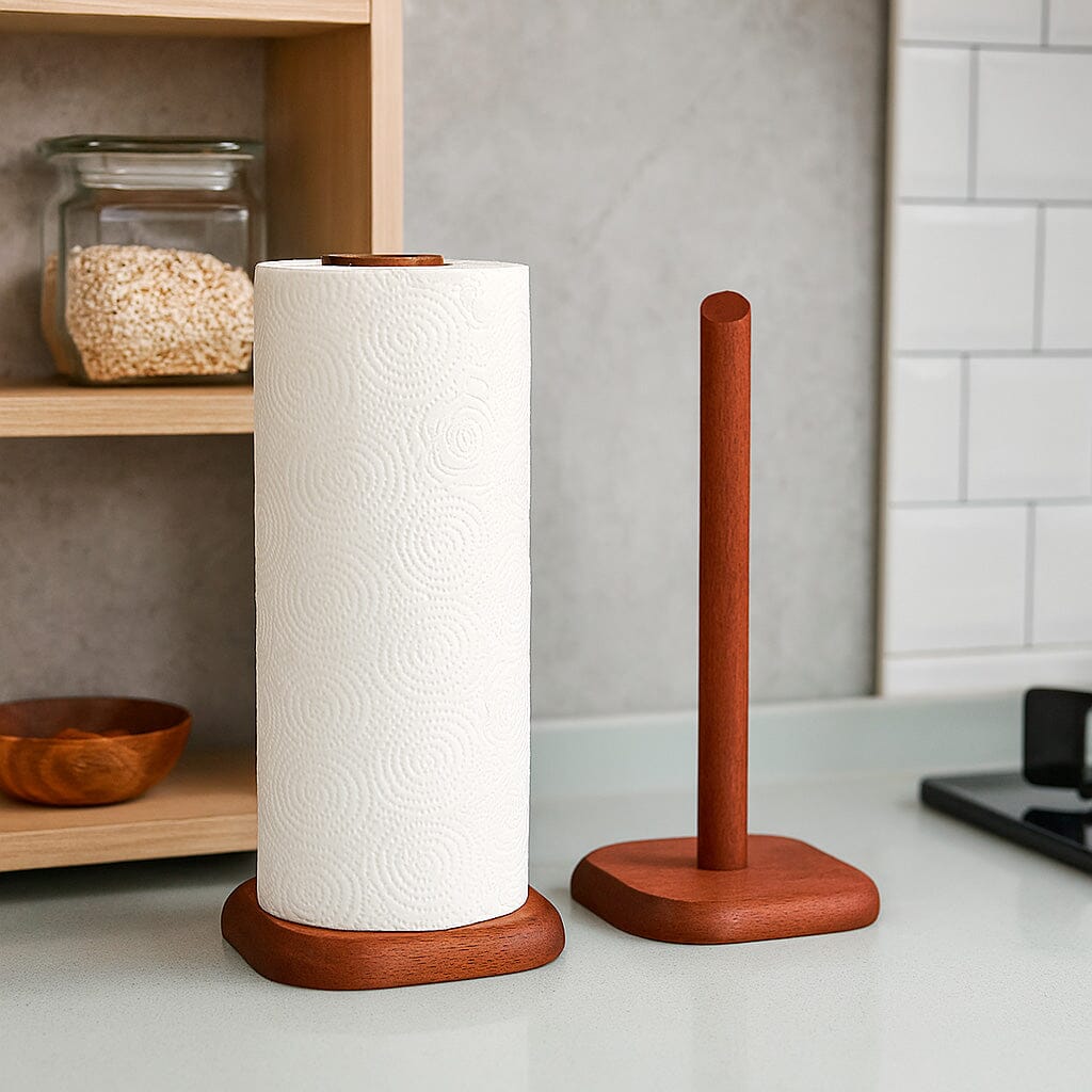 Suporte de Madeira para Papel Toalha com Base Quadrada Suporte de Madeira para Papel Toalha com Base Quadrada Doca 