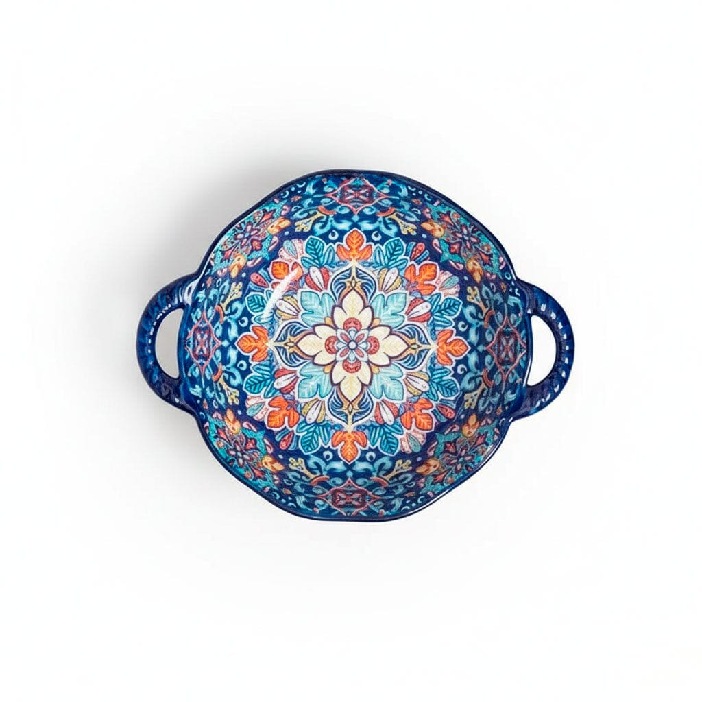 Tigela de Cerâmica Colorida com Alças e Design Artesanal Tigela de Cerâmica Colorida com Alças e Design Artesanal Doca 