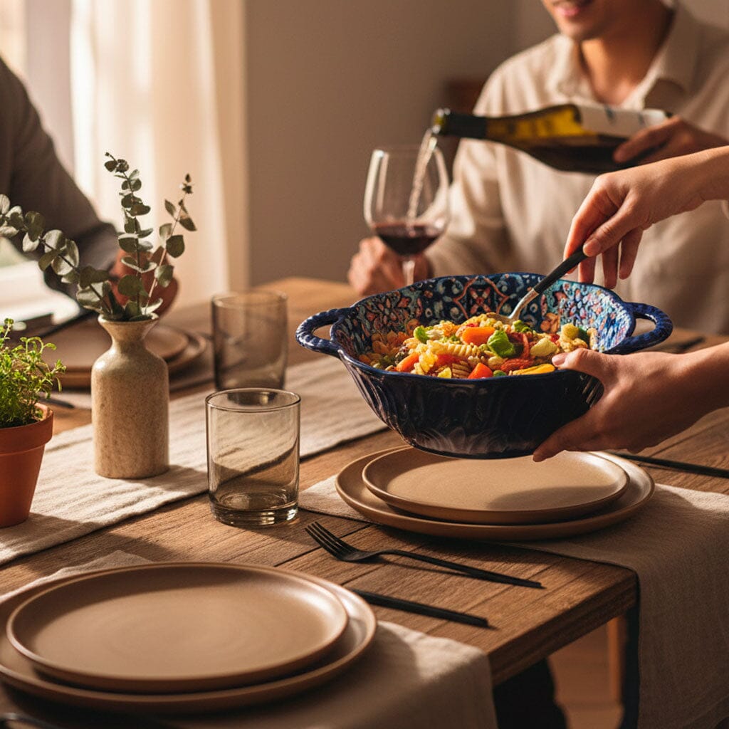 Tigela de Cerâmica Colorida com Alças e Design Artesanal Tigela de Cerâmica Colorida com Alças e Design Artesanal Doca 