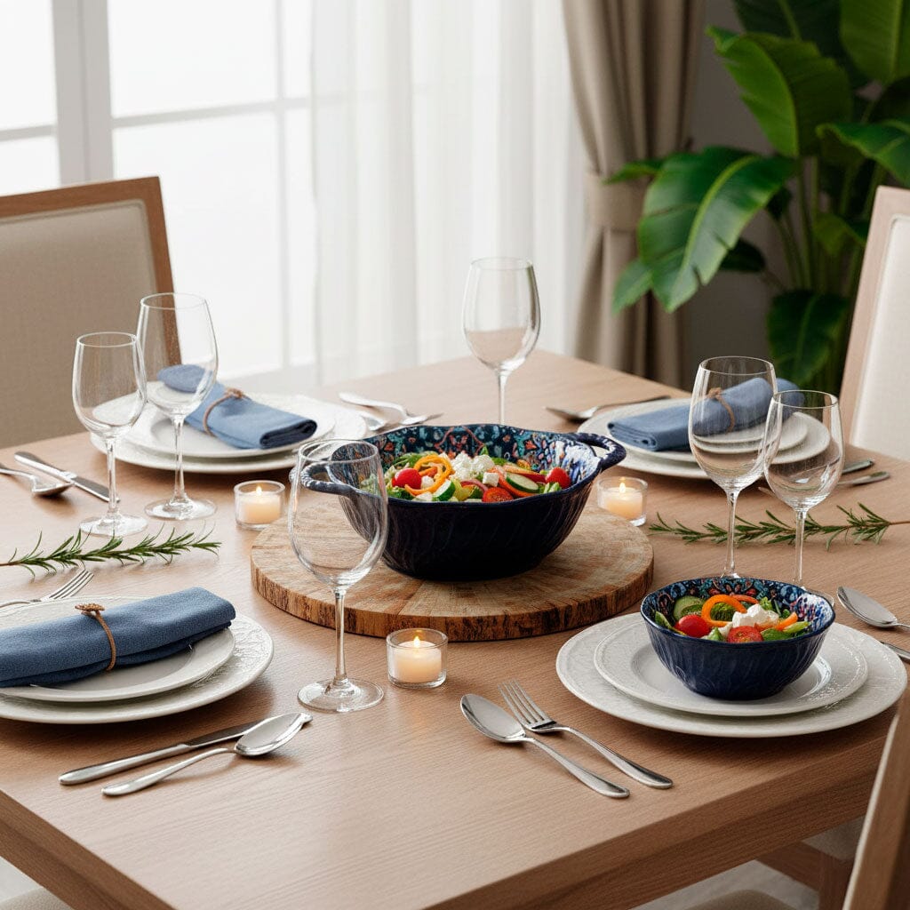 Tigela de Cerâmica Colorida com Alças e Design Artesanal Tigela de Cerâmica Colorida com Alças e Design Artesanal Doca 