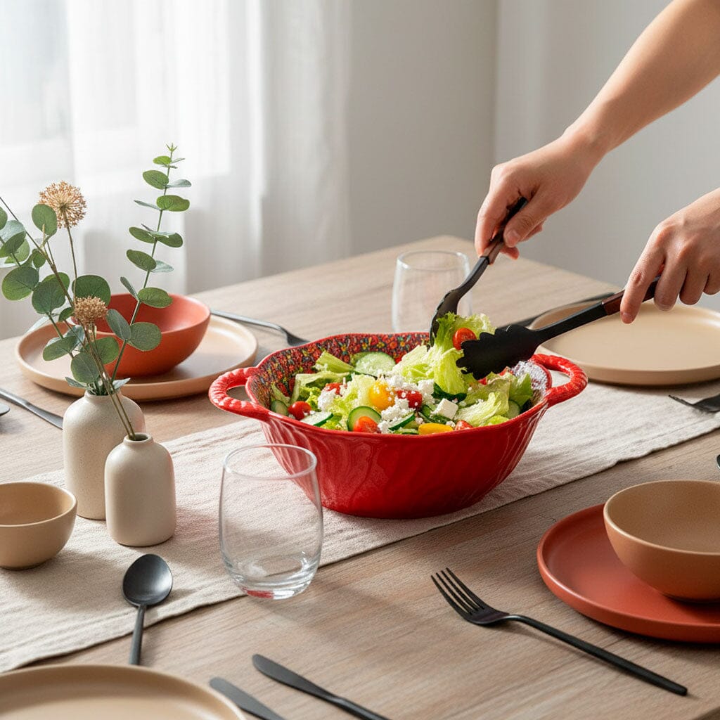 Tigela de Cerâmica Colorida com Alças e Design Artesanal Tigela de Cerâmica Colorida com Alças e Design Artesanal Doca 