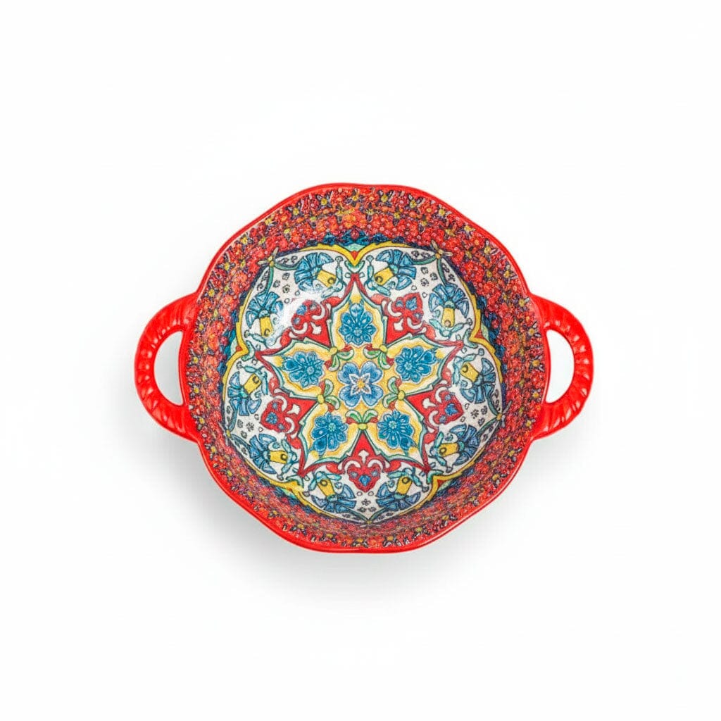 Tigela de Cerâmica Colorida com Alças e Design Artesanal Tigela de Cerâmica Colorida com Alças e Design Artesanal Doca 