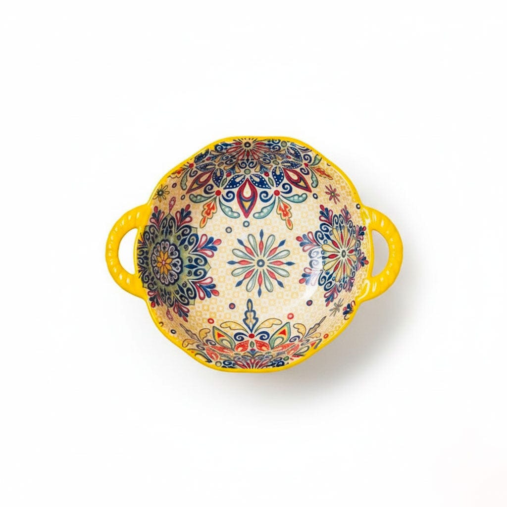 Tigela de Cerâmica Colorida com Alças e Design Artesanal Tigela de Cerâmica Colorida com Alças e Design Artesanal Doca 