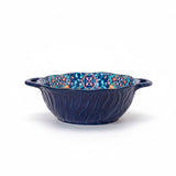 Tigela de Cerâmica Colorida com Alças e Design Artesanal Tigela de Cerâmica Colorida com Alças e Design Artesanal Doca Azul 