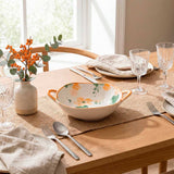 Tigela de Cerâmica com Alças e Design Floral Tigela de Cerâmica com Alças e Design Floral Doca 