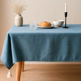 Toalha de Mesa de Linho com Ponta Tassel Toalha de Mesa de Linho com Ponta Tassel Doca 