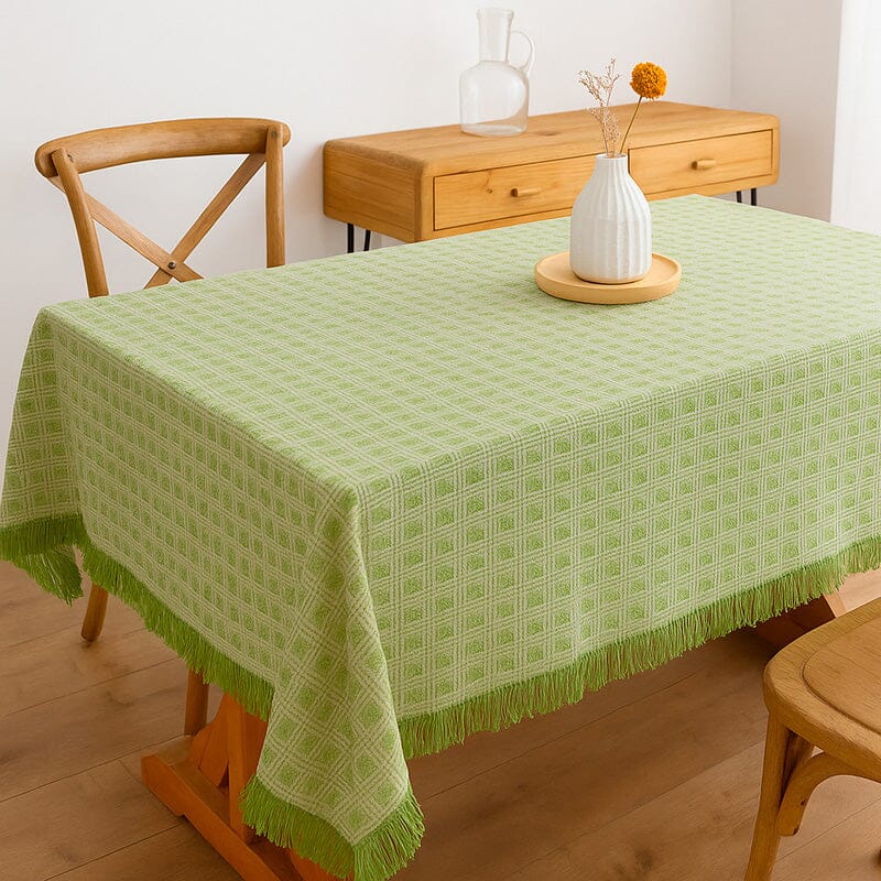 Toalha de Mesa Retangular com Borlas em Algodão Toalha de Mesa Retangular com Borlas em Algodão Doca 