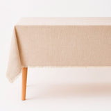 Toalha de Mesa Retangular com Borlas em Algodão Toalha de Mesa Retangular com Borlas em Algodão Doca Bege 90x150cm 