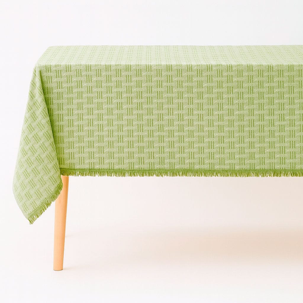Toalha de Mesa Retangular com Borlas em Algodão Toalha de Mesa Retangular com Borlas em Algodão Doca Verde 90x150cm 