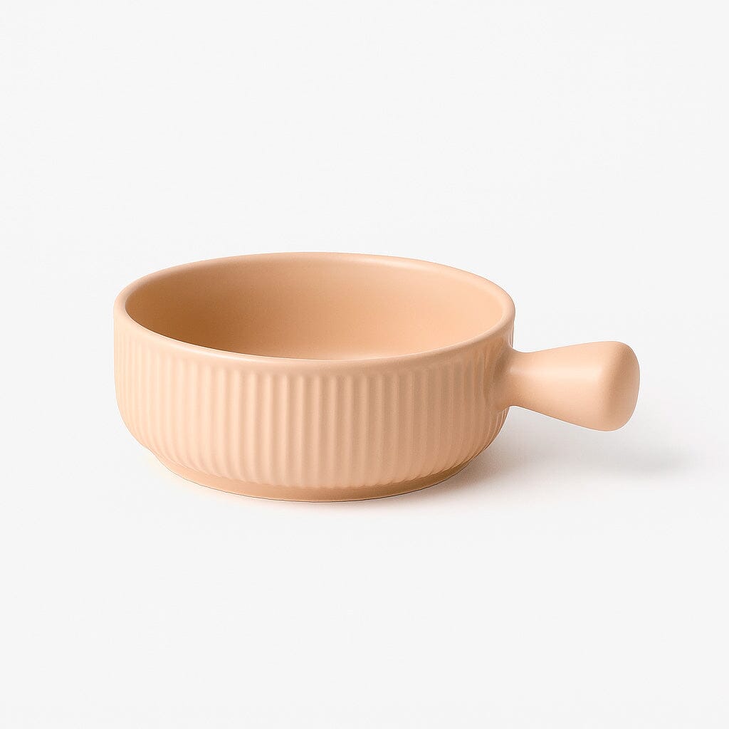 Travessa de Cerâmica com Cabo e Acabamento Pastel Travessa de Cerâmica com Cabo e Acabamento Pastel Doca Rosa 