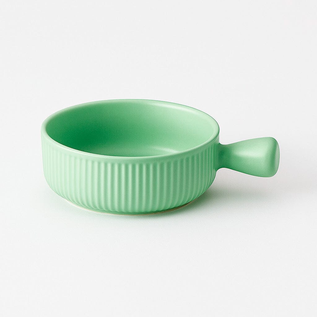 Travessa de Cerâmica com Cabo e Acabamento Pastel Travessa de Cerâmica com Cabo e Acabamento Pastel Doca Verde 