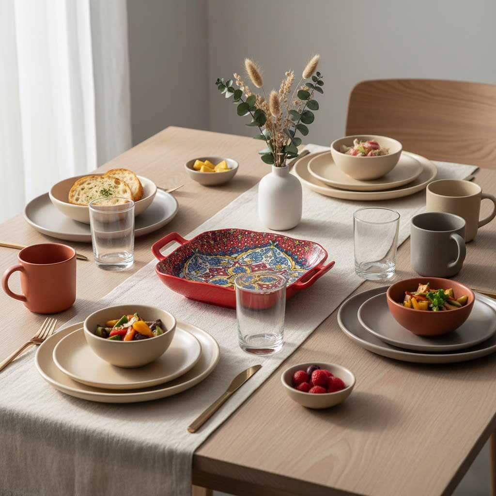 Travessa de Cerâmica Decorada com Alças Travessa de Cerâmica Decorada com Alças Doca 