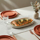 Travessa Oval de Cerâmica Rasa para Servir Travessa Oval de Cerâmica Rasa para Servir Doca 