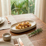 Travessa Oval de Cerâmica Rasa para Servir Travessa Oval de Cerâmica Rasa para Servir Doca 