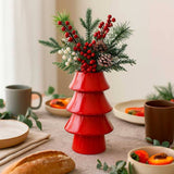Vaso Cerâmica Natalino Estilo Árvore Natal Vaso Cerâmica Natalino Estilo Árvore Natal Doca 