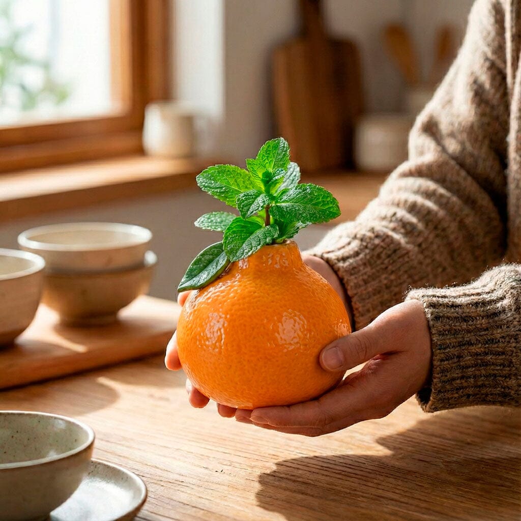 Vaso de Cerâmica em Formato de Laranja para Decoração Vaso de Cerâmica em Formato de Laranja para Decoração Doca 
