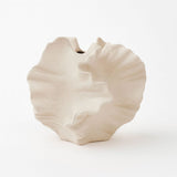 Vaso de Cerâmica Esculpido com Design Ondas Vaso de Cerâmica Esculpido com Design Ondas Doca Branco 