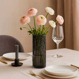 Vaso de Vidro Texturizado Cilíndrico para Decoração de Mesa Vaso de Vidro Texturizado Cilíndrico para Decoração de Mesa Doca 