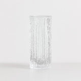 Vaso de Vidro Texturizado Cilíndrico para Decoração de Mesa Vaso de Vidro Texturizado Cilíndrico para Decoração de Mesa Doca Transparente 