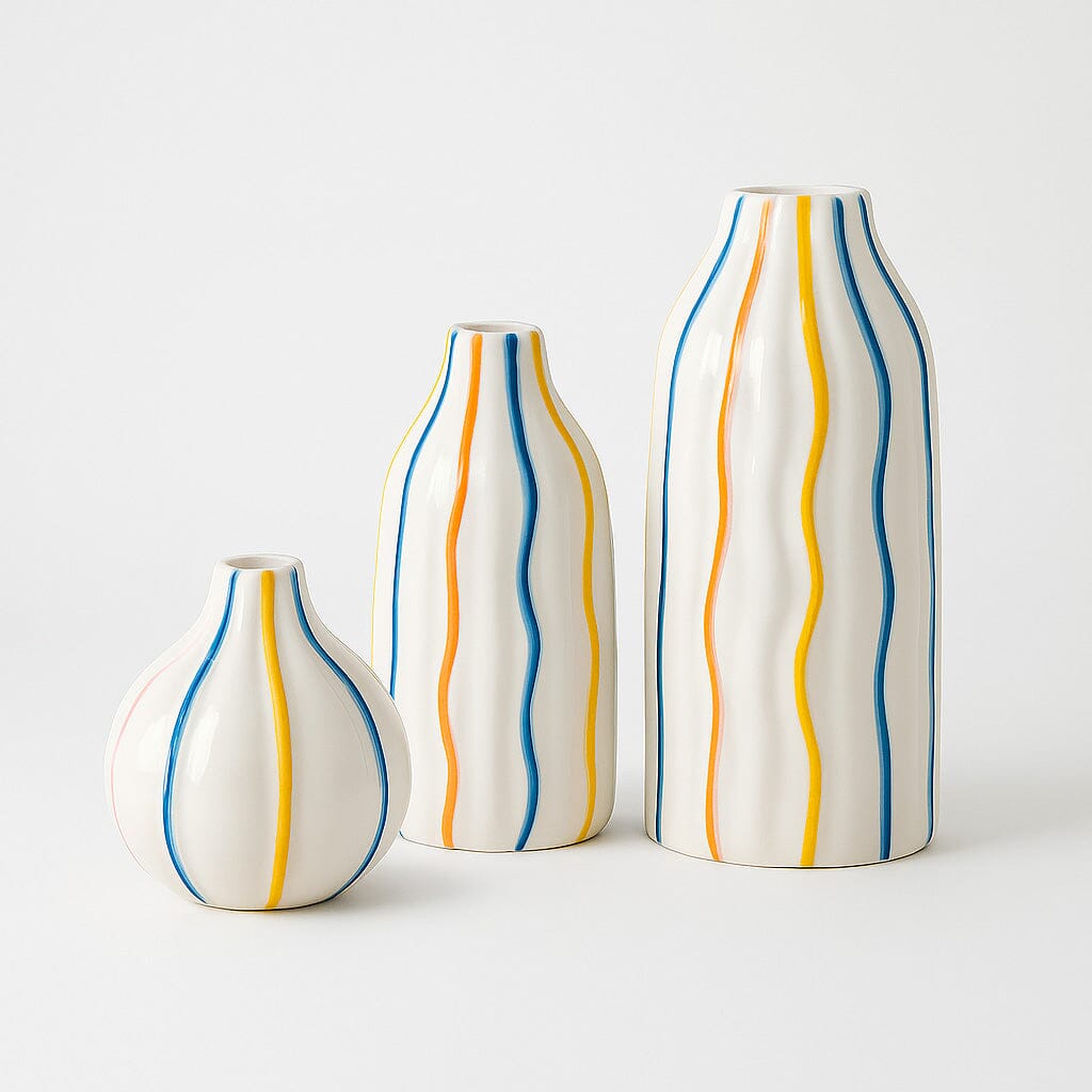Vaso Decorativo de Cerâmica com Pintura Colorida para Centro de Mesa Vaso Decorativo de Cerâmica com Pintura Colorida para Centro de Mesa Doca 