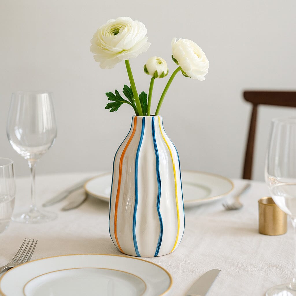 Vaso Decorativo de Cerâmica com Pintura Colorida para Centro de Mesa Vaso Decorativo de Cerâmica com Pintura Colorida para Centro de Mesa Doca 