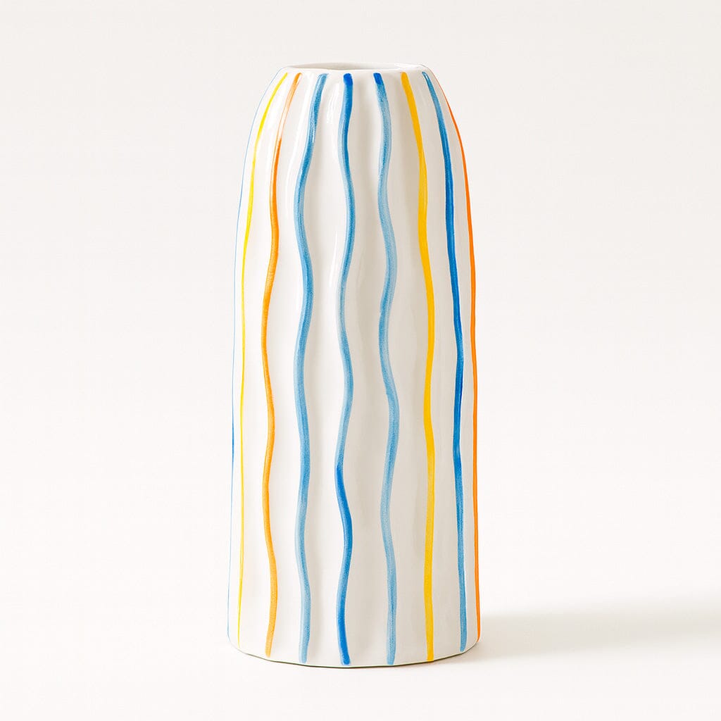 Vaso Decorativo de Cerâmica com Pintura Colorida para Centro de Mesa Vaso Decorativo de Cerâmica com Pintura Colorida para Centro de Mesa Doca Grande 