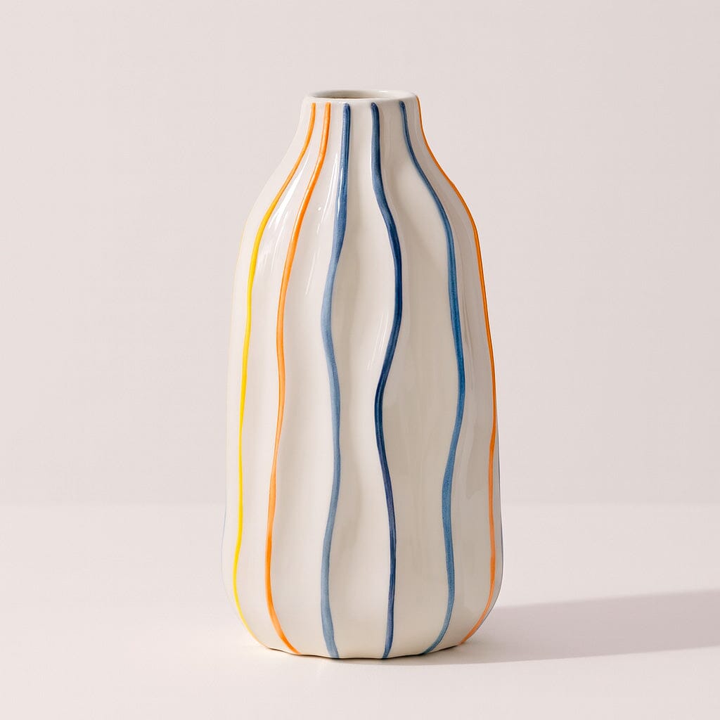Vaso Decorativo de Cerâmica com Pintura Colorida para Centro de Mesa Vaso Decorativo de Cerâmica com Pintura Colorida para Centro de Mesa Doca Médio 