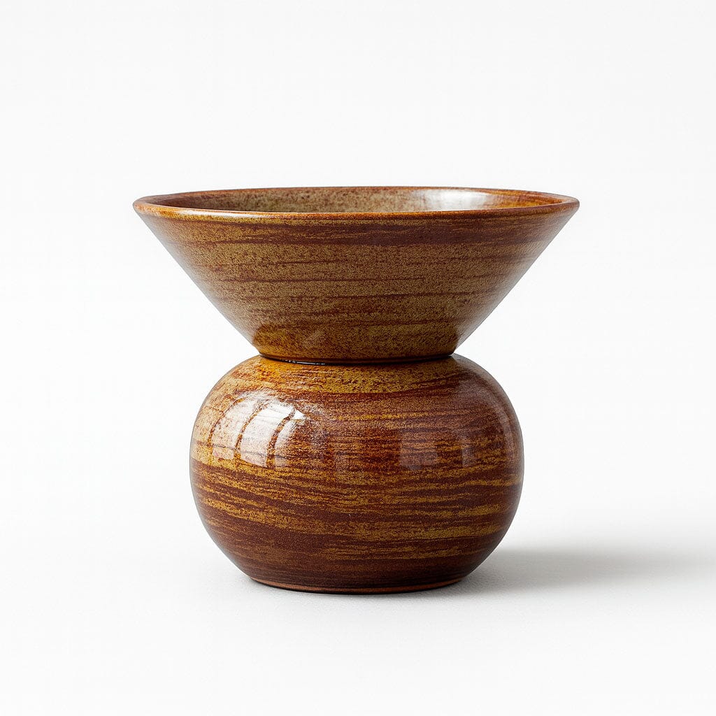 Vaso Decorativo de Cerâmica Mini Vaso Decorativo de Cerâmica Mini Doca Marrom 