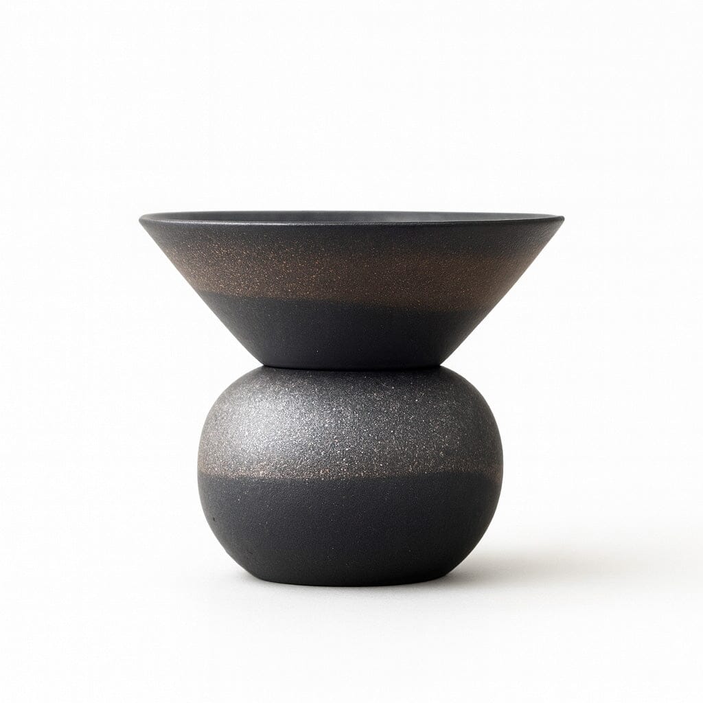 Vaso Decorativo de Cerâmica Mini Vaso Decorativo de Cerâmica Mini Doca Preto 