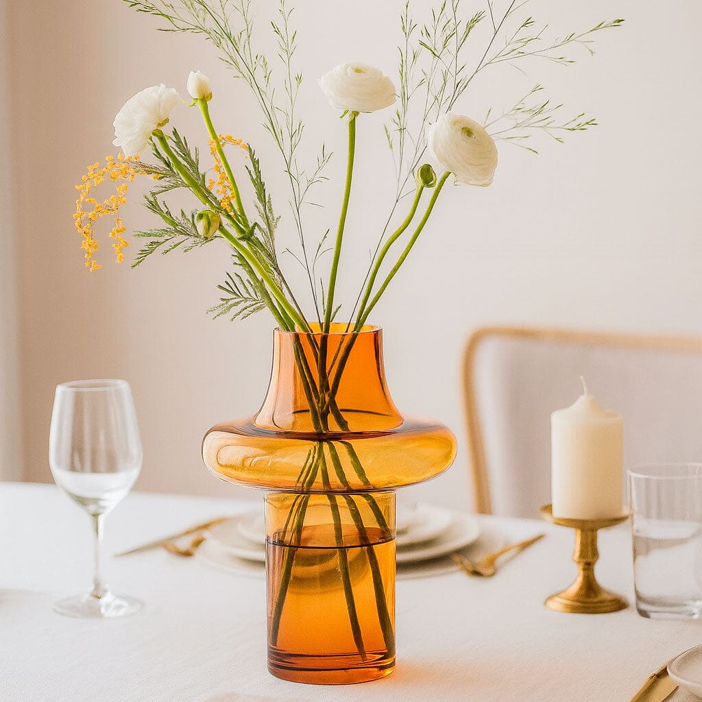 Vaso Decorativo de Vidro Âmbar Moderno Vaso Decorativo de Vidro Âmbar Moderno Doca 