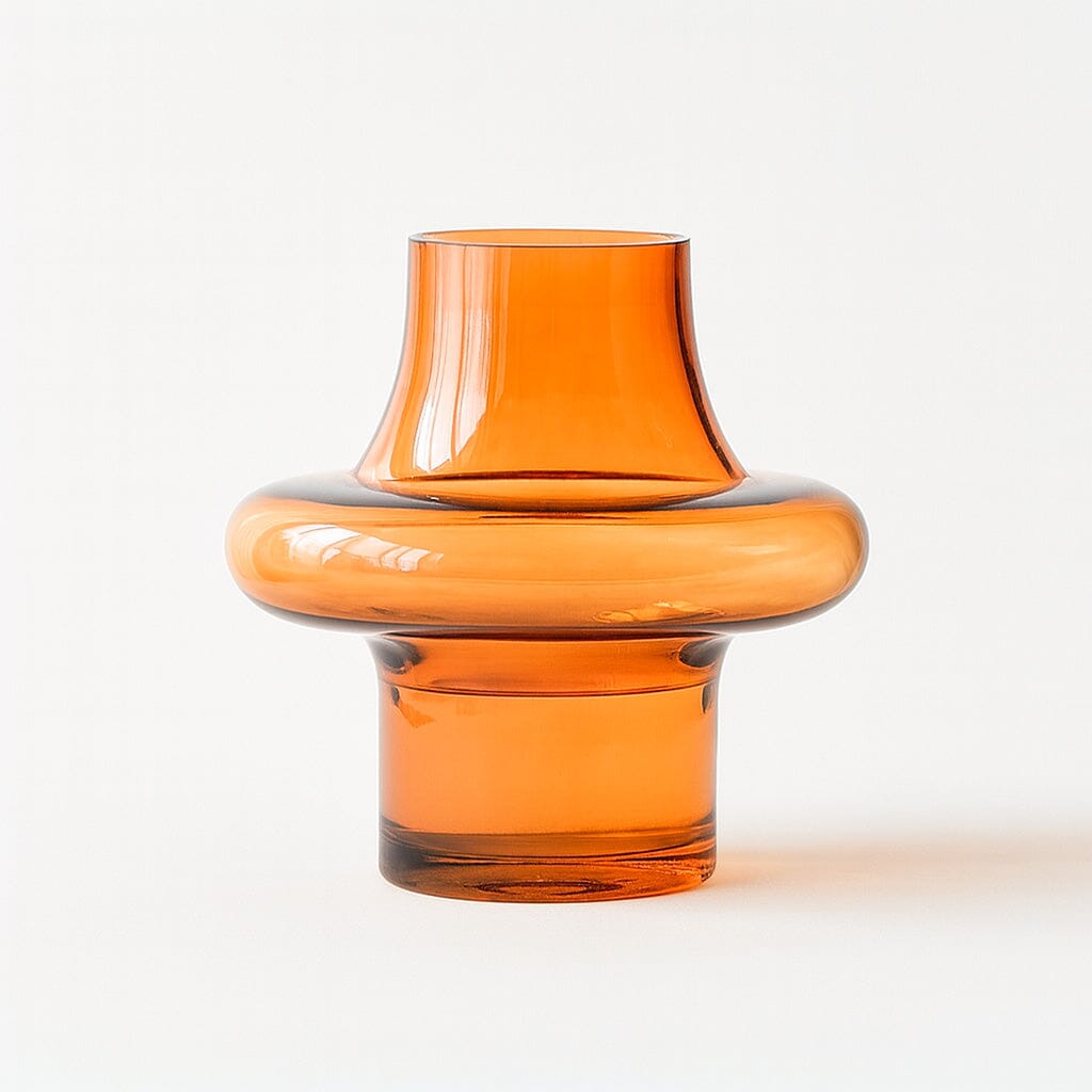 Vaso Decorativo de Vidro Âmbar Moderno Vaso Decorativo de Vidro Âmbar Moderno Doca Pequeno 