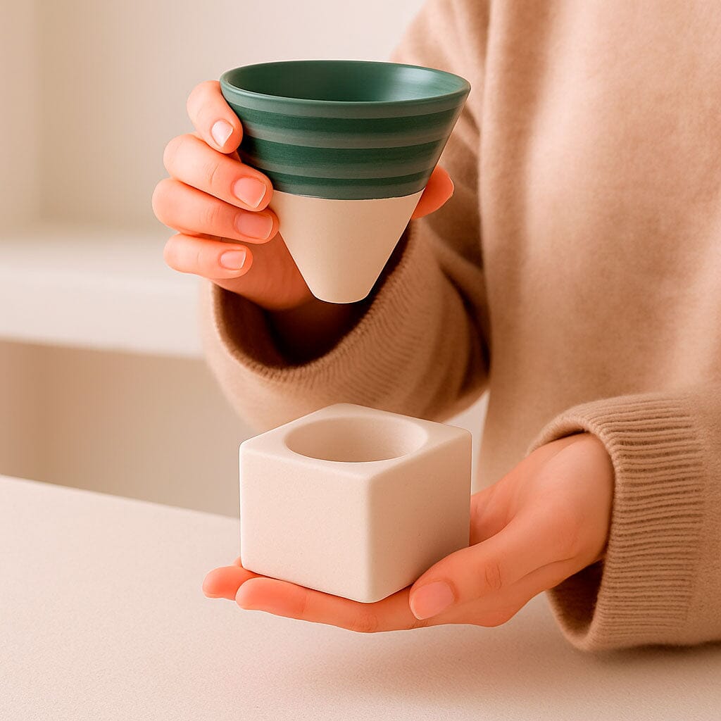 Xícara de Café em Cerâmica com Base Quadrada Xícara de Café em Cerâmica com Base Quadrada Doca 