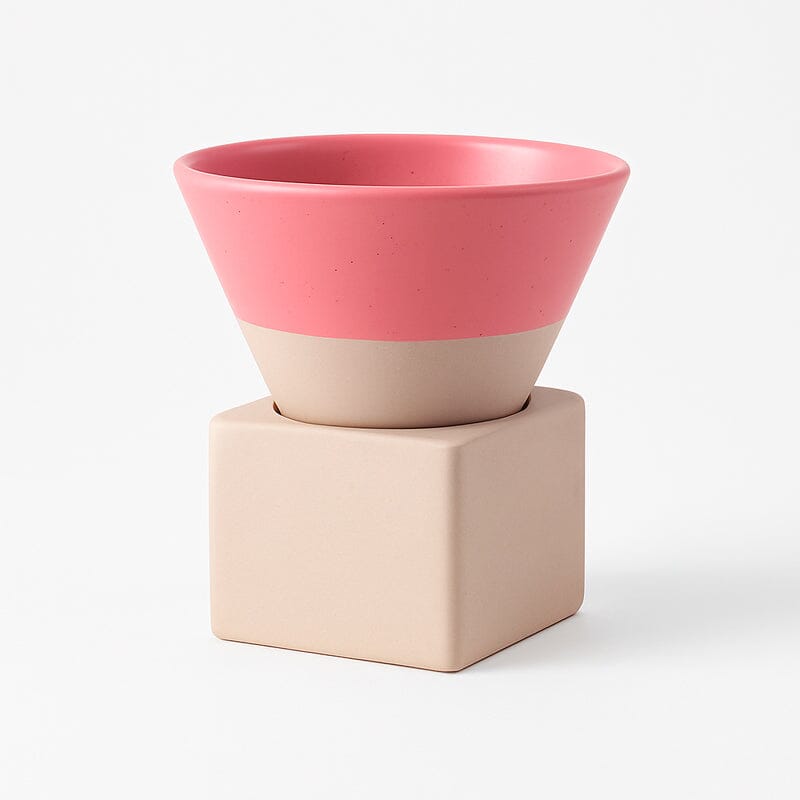 Xícara de Café em Cerâmica com Base Quadrada Xícara de Café em Cerâmica com Base Quadrada Doca Rosa 160ml 